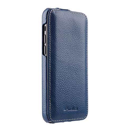 Étui en cuir iPhone 12 Pro Max Melcko bleu housse clapet chic