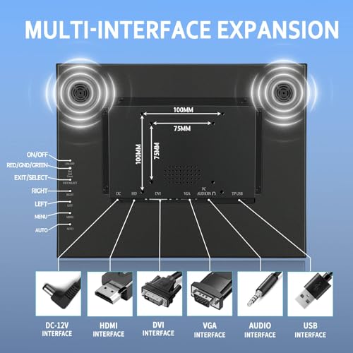 Image of VSDISPLAY 15'' 1000 Nits Industrial Touchscreen LCD Monitor 1024x768 | IPS Outdoor Display with H /D DVI VGA Video Input,High Brightness
