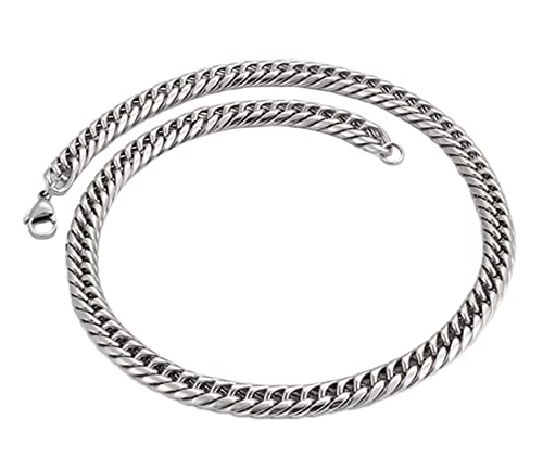 AmDxD Pulsera para hombre, de moda, cadena trenzada, acero inoxidable, pulseras de eslabones, Acero inoxidable acero inoxidable Necklace, Sin gemas