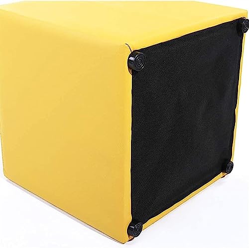 Pufe Estofado em Couro Cubo Pufe Repousa-pés em Madeira Maciça Sofá Quadrado em Couro Mesa Lateral B