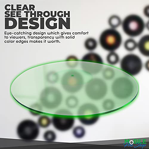 Mobile Pro Shop Turntable Acrylic Slipmat For Vinyl Lp Record Players - 2.7Mm Thick Provides Tighter Bass & Improves Sound Quality - 12" Platter Mat (Green_Lit) #TOP4
