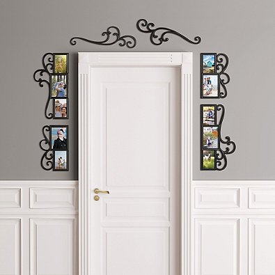 WallVerbs Photo Frame 6 Scroll Plaques That Accommodate 5" x 7" and 4" x 6" Photos