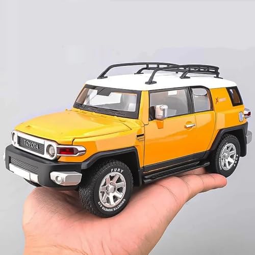Image of 1:24 Toyota Toy Car Fj Land Cruiser Toy Car Diecast Metal Cars Light Sound Pull Back Openable Door Cars for Kids, Multicolor