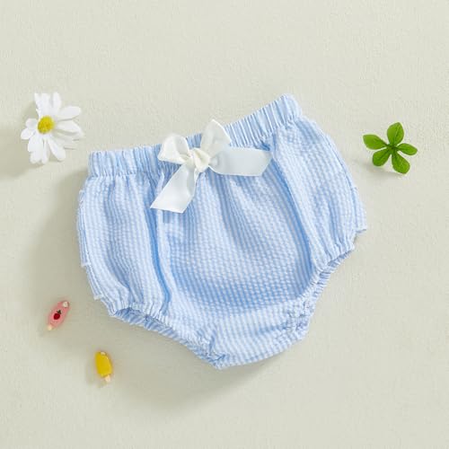 DSORVICD Newborn Baby Girl Diaper Cover Striped/Plaid Print Ruffle Bloomers Summer Infant Panties Shorts3
