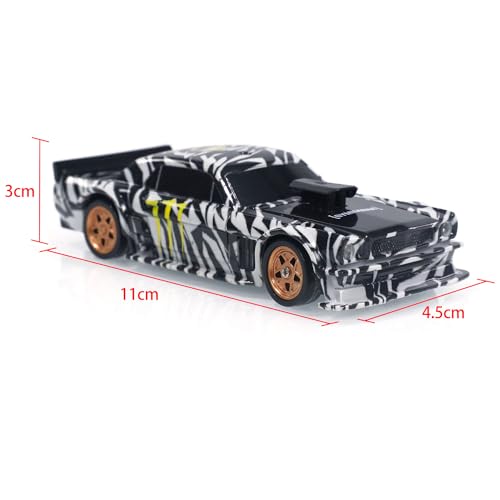 Image of 1 /43 Scale RC Drift Race Vehicle with Gyro 4WD Ready to Go RC Race Car Mini Remote Control Car Tyres Traffic High Speed Race Toy Gift Model for Ages14+(Zebra Print)