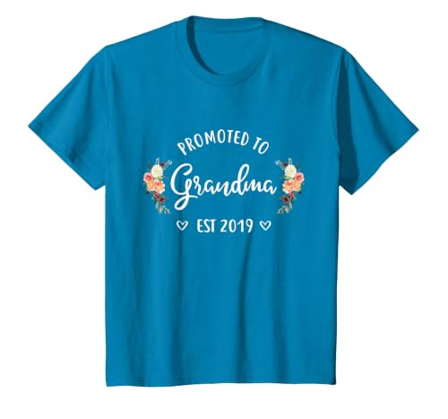 Promoted to Grandma Est 2019 Mothers Day New Grandma T-Shirt T-Shirt, Youth, Sapphire Blue, Medium