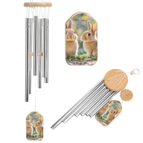 Carillon éolien lapins pour balcon et terrasse ombragée - 2