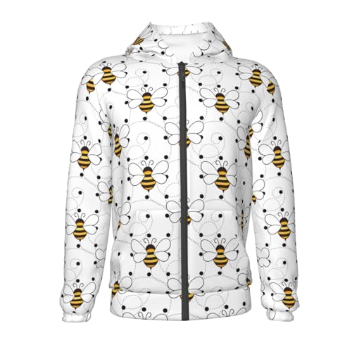 Cute Small Wasp Kid Hoodies Boys Zip Up Sweatshirts Girls Pullover with Pocket2