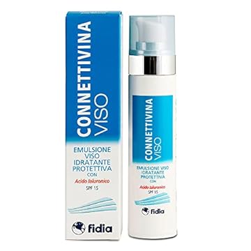 Fidia Farmaceutici CONNETTIVINAVISO - Emulsione Fluida per Idratare la Pelle, con Acido Ialuronico SPF15, Flacone Airless da 50ml