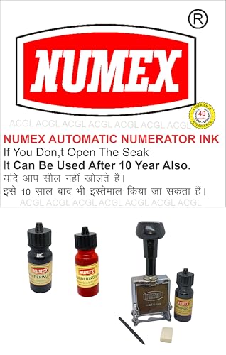 Image of NUMEX (Bill Book) Heavy-Duty 6 Digit Automatic Numbering Machine 5.5mm | Super Fast Operation | Black & Red Ink | Steel Heavy Body with Steel Font | Durable & Professional Use