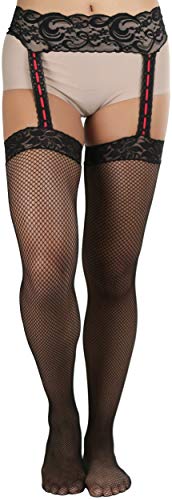 Image of ToBeInStyle Women's Attached Garter Belt Suspender Nylon Stocking Pantyhose