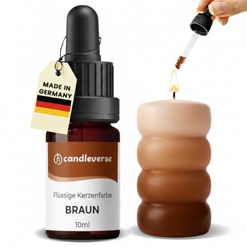 Candleverse Premium Flüssige Kerzenfarbe [Braun] | Hochkonzentrierte Farbe für DIY Kerzenherstellung | 10ml Flasche