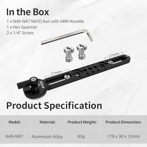 Image of Nitze NATO Rail with ARRI Rosette (7 inch /178 mm) - N49-NR7