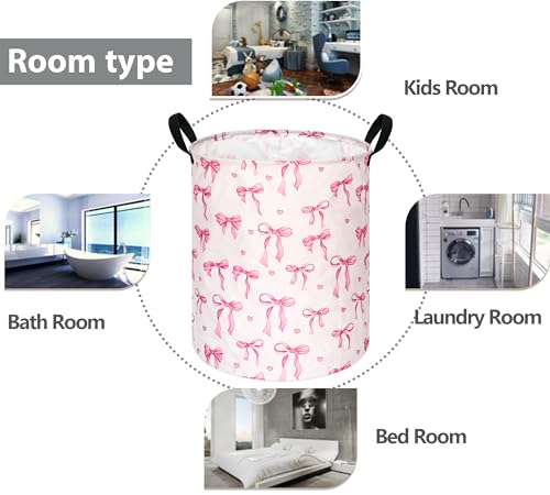 Image of Round Laundry Basket Storage Bins Nursery Hamper Gift Baskets for Home,Office,Home Decor