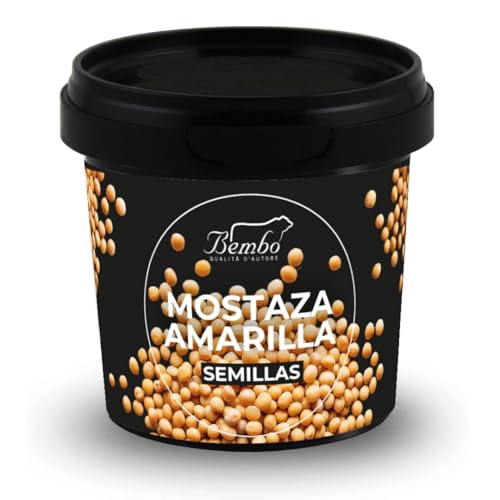Semillas de Mostaza Amarilla Bembo 100g – Añade un Toque de Picante a Tus Platos – Envase Anti-Desperdicio, Anti-Oxidación, Reutilizable y Reciclable.