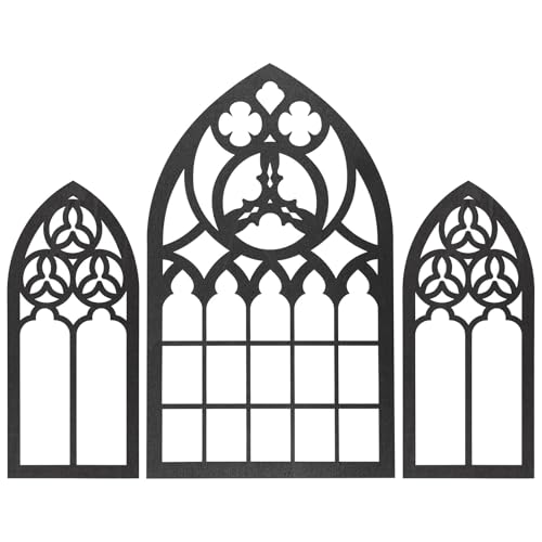 3 Pcs Gothic Mirrors Wall Decor, Vintage Cathedral Arch Frame