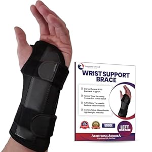 Carpal Tunnel Wrist Brace | Night Wrist Support Guard | Wrist Splint & Hand Brace | Carpal Tunnel Syndrome & Wrist Tendonitis Pain Relief with Forearm Compression | For Men & Women (Left Wrist Brace)