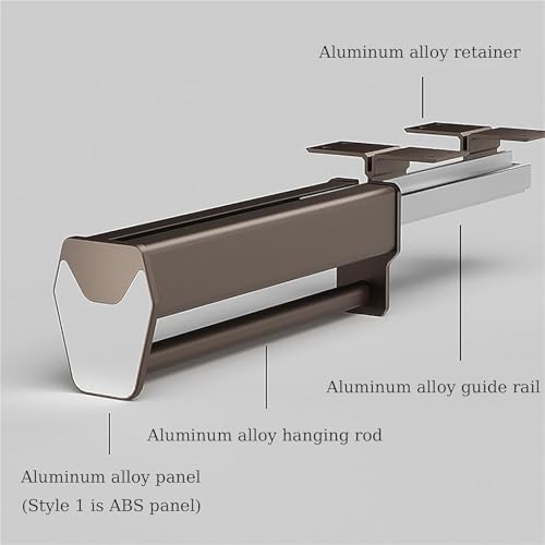 60cm Pull Out Closet Rod Valet - Brown Hanging Rail for Efficient Closet Storage & Organization, Ideal Clothes Hanger to Maximize Wardrobe Space