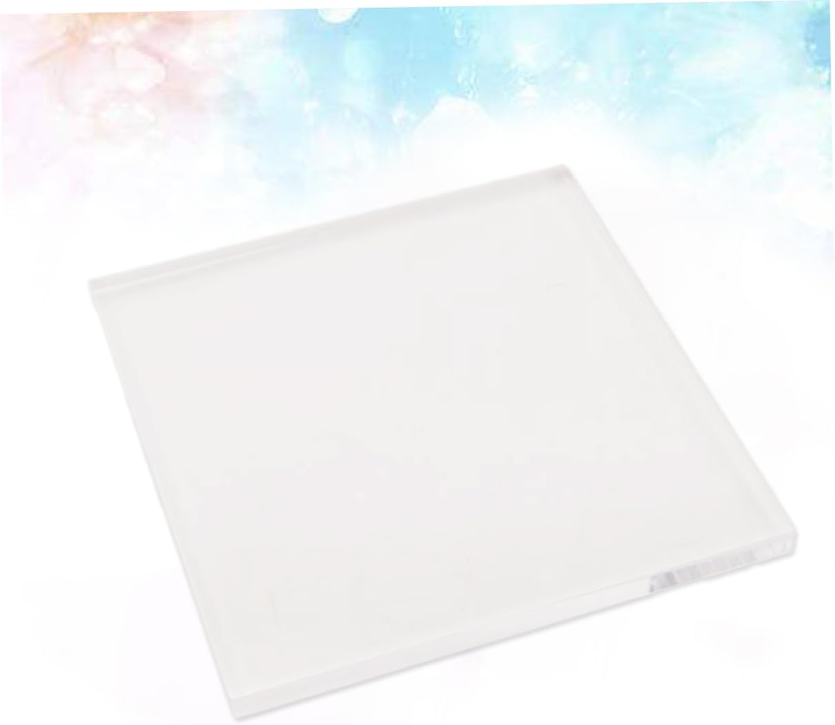 Gadpiparty Acrylic Stamping Block Clear Square Handle for Easy Grip Versatile Stamping Tool for Scrapbooking Journals Invitations and More Comfortable Easy to Clean Super