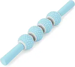 Bastão de Massagem Corporal com 4 Esferas, Liberação Miofascial, Relaxamento Muscular, Alívio de Dores (azul)