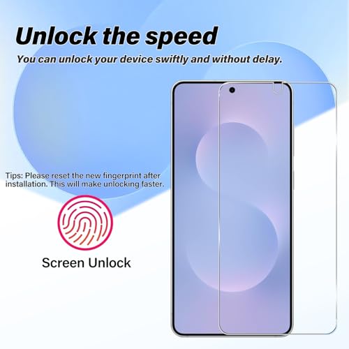 BIGFACE Galaxy S25 Edge Tempered Glass Screen Protector + Camera Lens Protector [2 + 2 Pack][Case Friendly][Anti-Scratch][Ultrasonic Fingerprint Unlock] HD Protective Film for Samsung Galaxy S25 Edge by BIGFACE - Used condition - Image 3