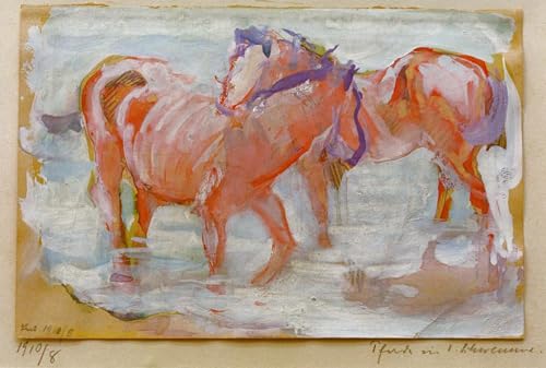 Affiche toile Chevaux de Marc 60x90cm impression haut de gamme