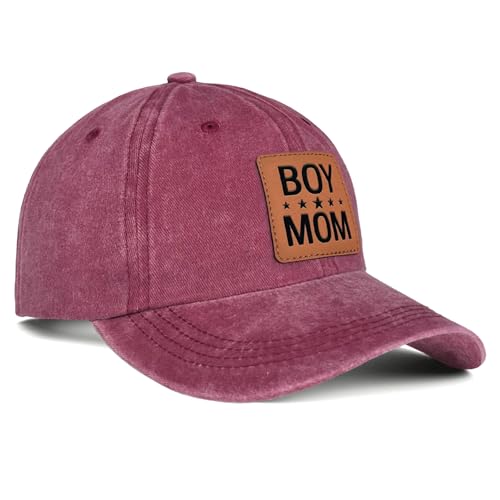 Image of Mother Mama Mom Hat for Women Leather Patch Baseball Mom Trucker Cap Gifts for Mothers Day Birthday