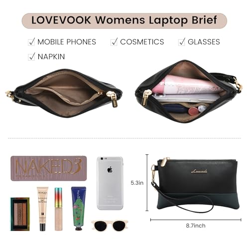Image of Laptop Bag for Women Leather Laptop Tote Bag Large Computer Bag Waterproof Business Office Work Bag