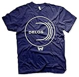 Westworld Officially Licensed DELOS Logo Mens T-Shirt (Navy Blue), X-Large