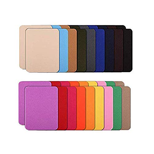 PRALB Colorful Iron On Denim Patches for Jean Clothing 36 Pieces No-Sew Denim Patches Assorted Cotton Jeans Repair Kit by POAO, 2 Pcs Per Colors, 18 Assorted Colors, 3.7 x 4.7 Inches