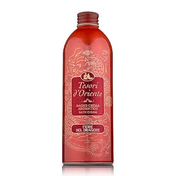 Tesori d'Oriente - Bagno Crema Fiore del Dragone e Pitaya, Bagnoschiuma dalle Note di Fiori Bianchi, Deterge Delicatamente la Pelle Donando un Profondo Benessere, 500ml