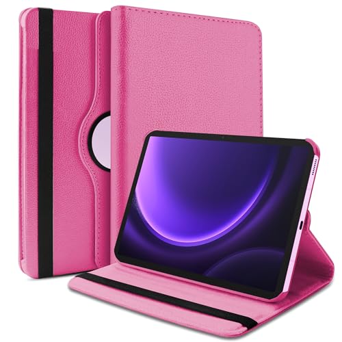 Image of TGK Rotating Cover for Samsung Galaxy Tab S9 FE 10.9 inch Tablet 360 Degree Rotating Leather Flip Case (Hot Pink)