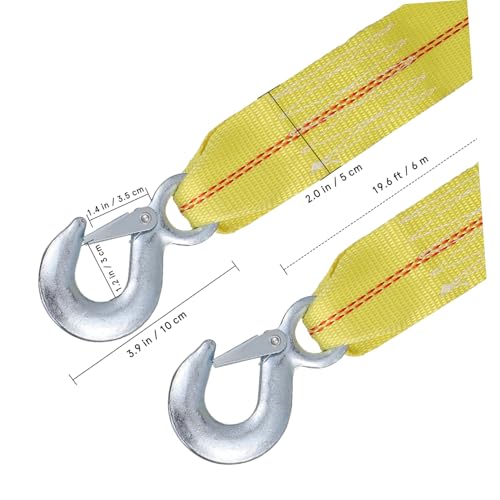 Corde de récupération 9t avec sangle de remorquage polyester pour auto - 2