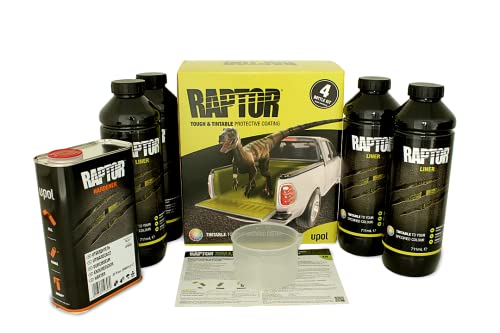 RAPTOR Coating kit, 4 flessen set 3,79 liter (incl. verharder), zwart, met U-POL standard spuitpistool - Image 8