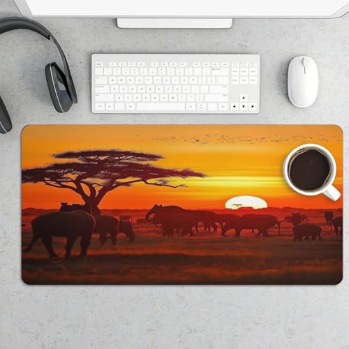 African Animal Sunset Desk Pad con base antideslizante 60x30 cm miniatura 5