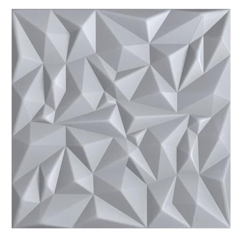 Panneaux 3D, panneaux polystyrène, panneaux plafond, panneaux muraux 3D, décors, plafonds - Revêtement mural miroir, épaisseur 3mm - 50x50cm / ‎‎18m² - 72 pièces (gris clair 02)