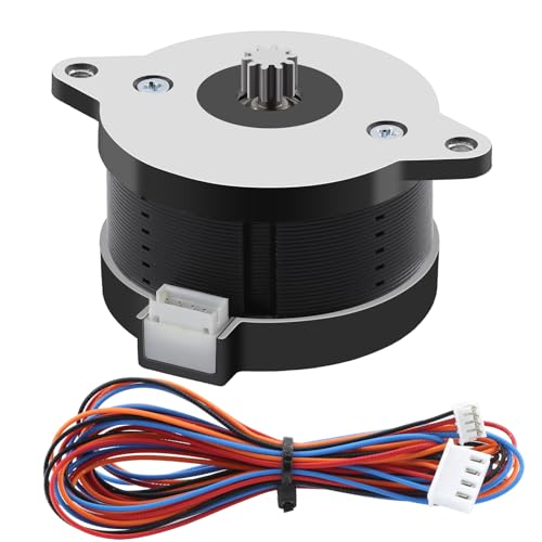NEMA 14 36mm Pancake Stepper Motor for 3D Printer, 10Teeth Extruder Circular Stepper Motors, 2-Phase 4-Wire 100mN・m Compatible with Voron 2.4/Trident/Switchwire & Galileo Extruder,