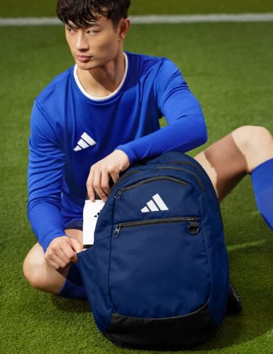 Image of adidas Striker 3 Team Sports Backpack - Daypack for Sports Gym Travel, 36L, Navy Blue, OSFA