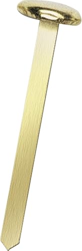 Officemate 99816 Sujetador de cabeza redonda, vástago de 1-12 pulgadas, cabeza de 716 pulgadas, chapado en latón