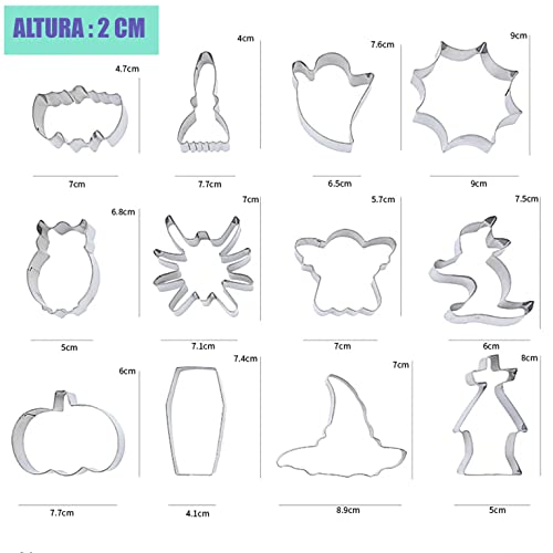 Halloween cookie cutters, 12 pieces stainless steel cookie cutters, for cake cookie, fondant, biscuits, bread and sandwiches - Image 4