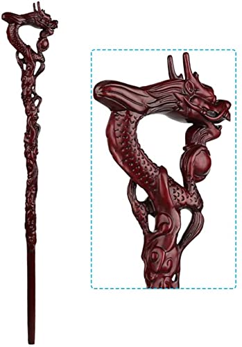 Canne en Bois Robinet bâton de Marche séquoia Vieil Homme béquilles Sculpture sur Bois Cadeaux d'anniversaire bâtons Cannes en Bois pour Hommes et Femmes