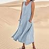 Ceboyel Women Cotton Linen Loose Summer Dresses Sc... #1