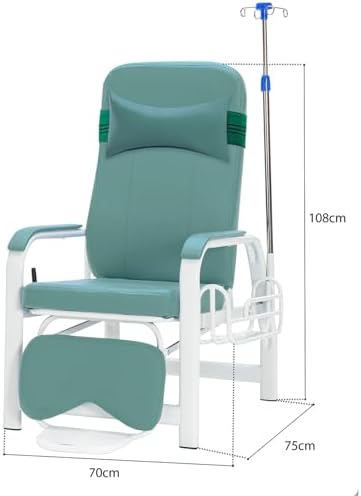 Leather Phlebotomy Chair for Blood Draw, Fully Reclining Medical Chair with Armrests & Steel Frame, Ideal for Laboratories & Waiting Rooms