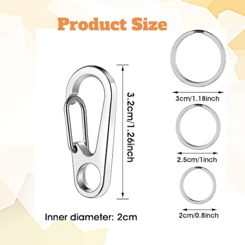 Dog Tag Clip 6 Pieces Key Ring Clips with 18 Pieces Stainless Steel Ring, Durable Dog ID Tag Holder Easy Change Pet Tag Clip Suitable for Cats Dogs Collars and Harnesses Within 1.3×0.6IN Dog Tag Clip 6 Pieces Key Ring Clips with 18 Pieces Stainless Steel Ring, Durable Dog ID Tag Holder Easy Change Pet Tag Clip Suitable for Cats Dogs Collars and Harnesses Within 1.3×0.6IN