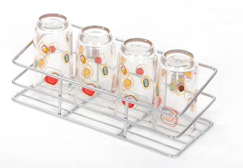 Image of S.K. Stainless Steel Glass Holder Stand for Kitchen /Glass Holder for Kitchen /Kitchen Organizer(12 INCH)(Upto 4 Glasses)(Size:-30.5 * 13 * 10 cm)