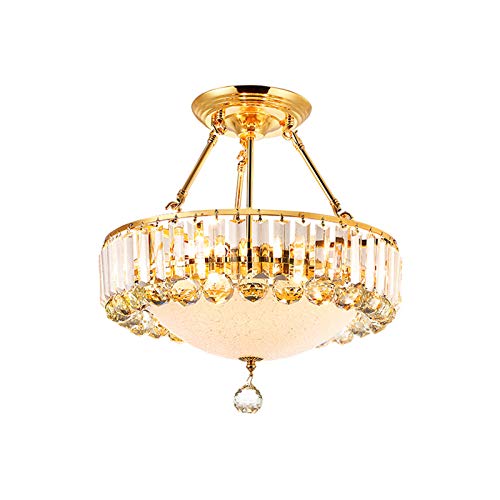 Lustre en cristal moderne or 46 x 45 cm pour salon et couloir