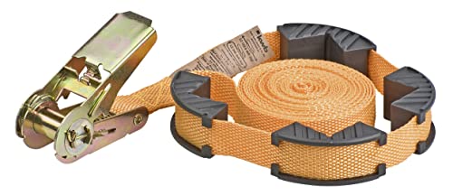 kwb Spanngurt mit Ratsche und Schonbacken, 5 m x 25 mm, Polypropylen (PP), strapazierfähig, TÜV/GS geprüft, optimal zum Spannen beim Verleimen