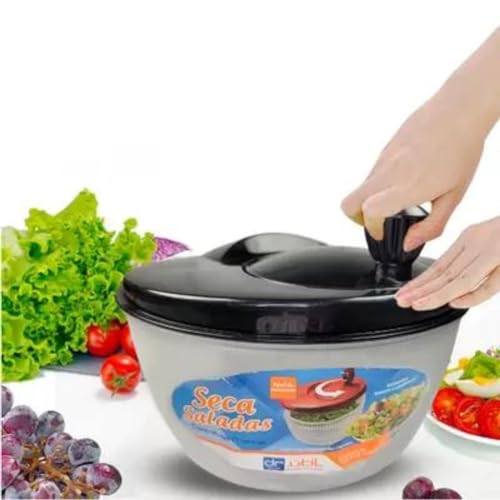 Secador De Salada Manual Centrífuga De Salada E Verduras 4 Litros Cores Sortidas Linha Premium FOCAC