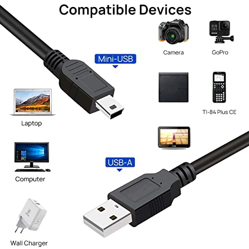 Saitech It 4 Pack Usb 2.0 A To Mini 5 Pin B Cable For External Hdds/Camera/Card Readers/ Mp3 Player/ Ps3 Controller/Gps Receiver (150Cm - 5Feet - 1.5M) -Black (4 Pack) #TOP5