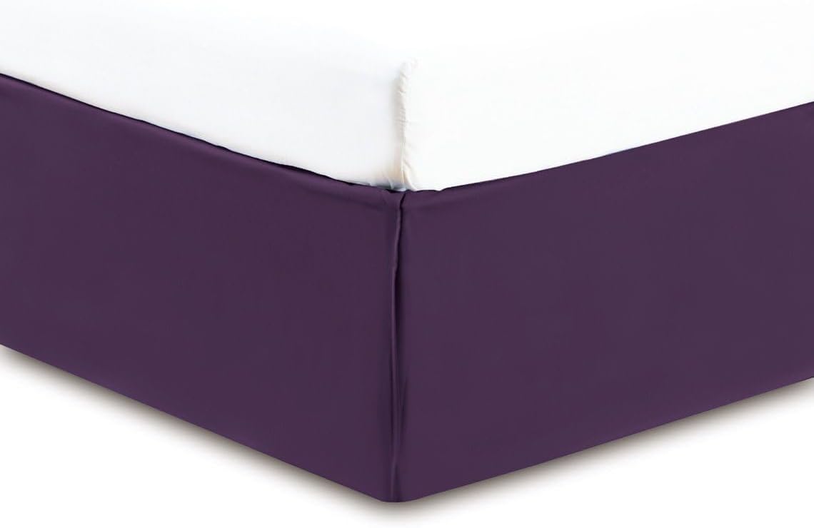 Real 210 Thread Count Split Corner Bed Skirt/Dust Ruffle King Size Solid Dark Grey 17" inches Drop Egyptian Cotton Quality Wrinkle & Fade Resistant